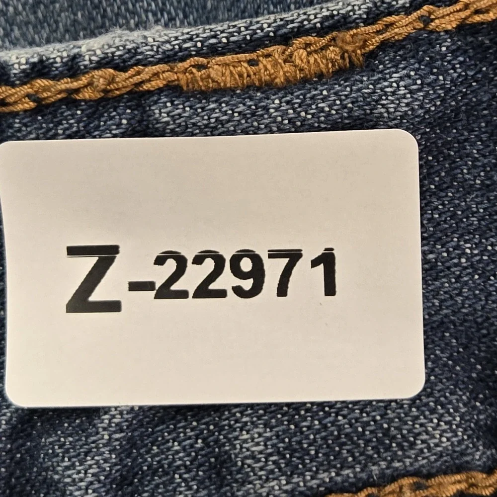 True Religion Brand Jeans Men Jeans 33 Blue Denim Skinny Red Orange Big T READ